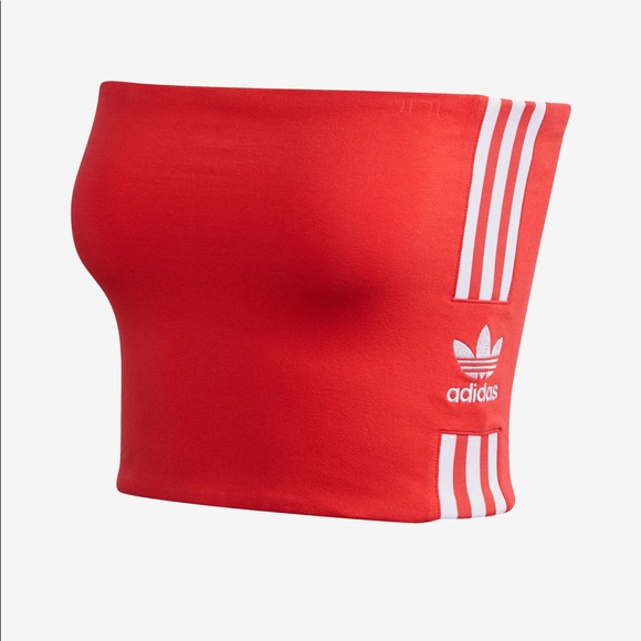 RED ADIDAS BANDEAU TUBE TOP, Size XS - Picture 5 of 14